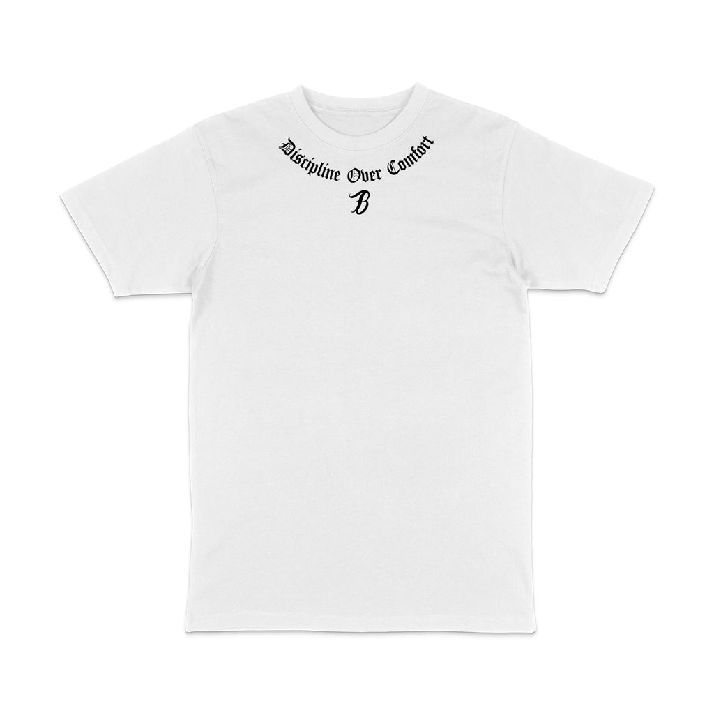 Discipline Over Comfort Tee | White